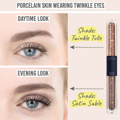 Love Katie Twinkle Eyes Cream Eyeshadow daytime and evening results on porcelain skin