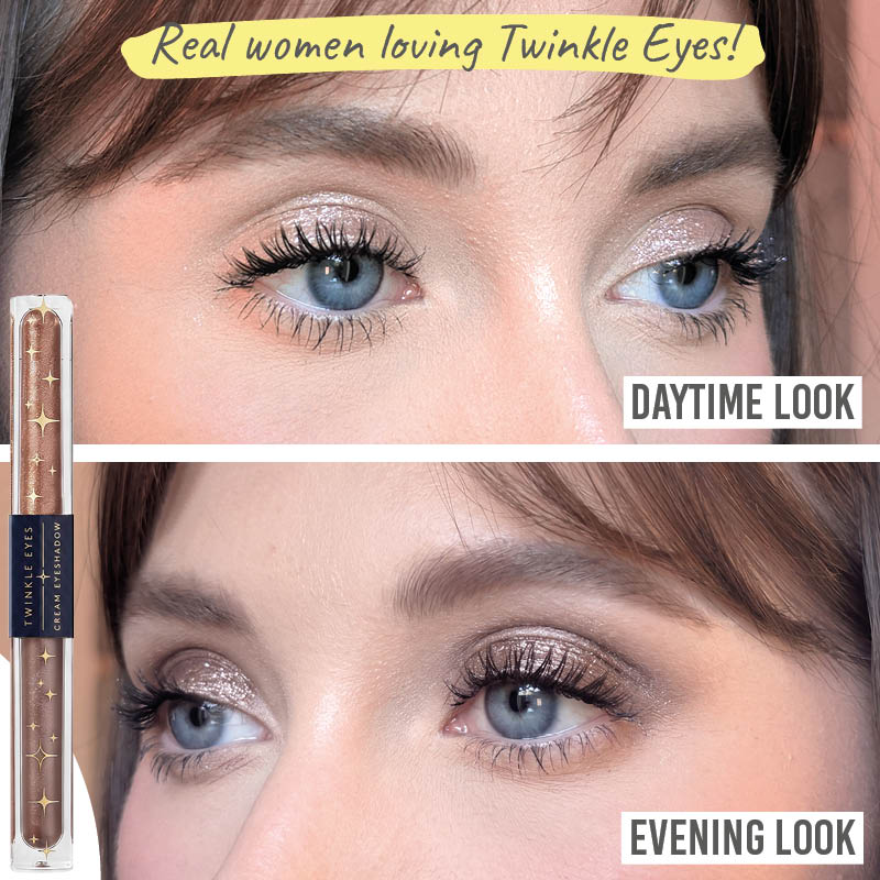 Love Katie Twinkle Eyes Cream Eyeshadow real women daytime and evening look results 