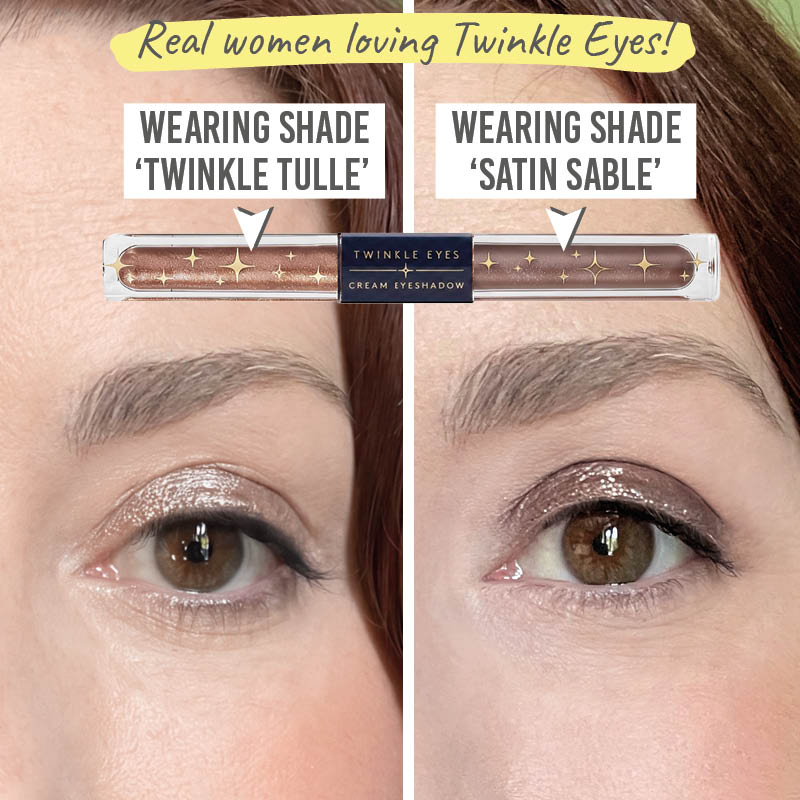 Love Katie Twinkle Eyes Cream Eyeshadow real women daytime and evening look results 