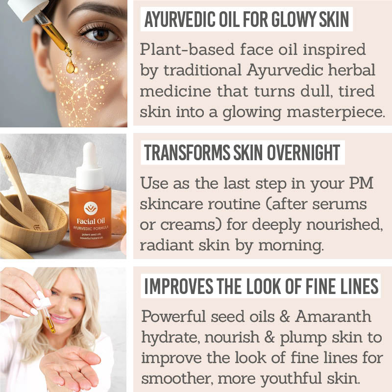 Magical Medicine Ayurvedic Facial Oil - Ayurvedic oil for glowy skin, transforms skin overnight, improves the look of fine lines