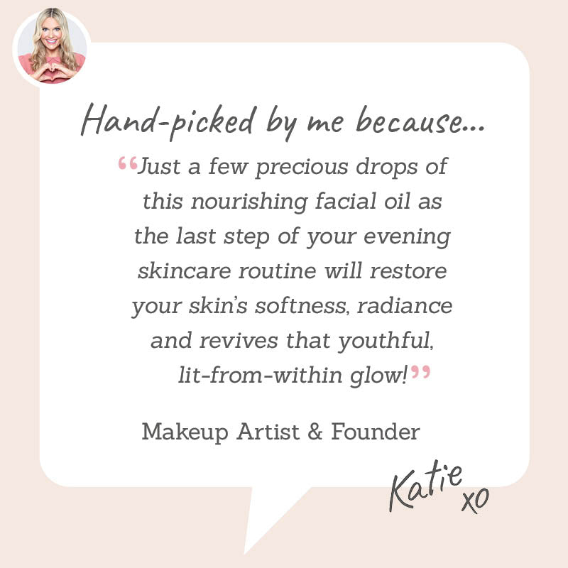 Mazillo Facial Oil - Hand-picked by Katie as the last evening skincare step to restore softness, radiance & a youthful glow to skin