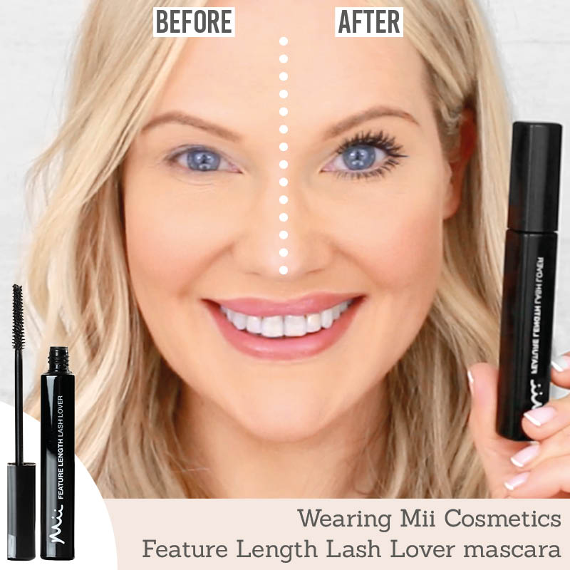 Mii Cosmetics Feature Length Lash Lover Mascara before and after results