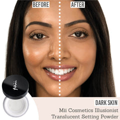 Mii Cosmetics Illusionist Translucent Setting Powder on dark skin