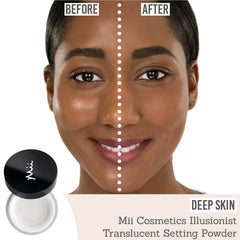 Mii Cosmetics Illusionist Translucent Setting Powder on deep skin