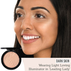 Mii Cosmetics Light Loving Illuminator in Leading Lady on dark skin