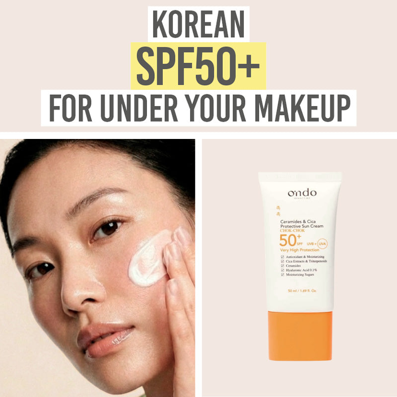 Ondo Beauty 36.5 Ceramides & Cica Protective Sun Cream SPF50+ - Beauty and the Boutique - Korean SPF50+ for under your makeup
