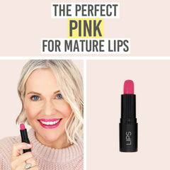 Katie wearing Rageism Beauty Matte Lipstick in Vivid Pink