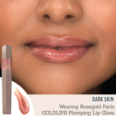 Rosegold Paris GOLDLIPS Plumping Lip Gloss on dark skin