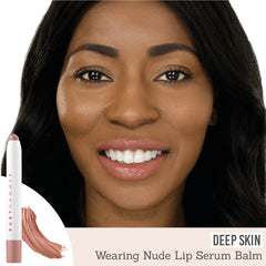 Ruby Hammer Lip Serum Balm in Nude results on deep skin