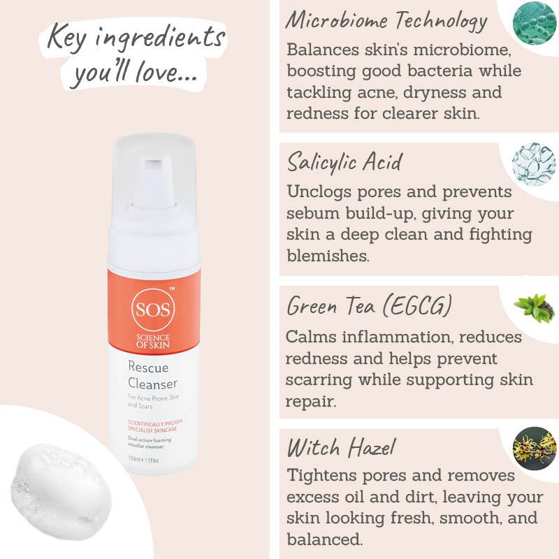 Science of Skin Rescue Cleanser key ingredients