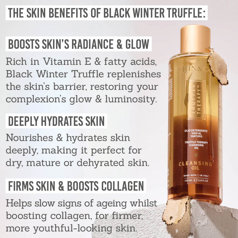 Skin and Co Truffle Therapy Cleansing Oil - easily removes makeup, deeply hydrates skin, combats dull skin