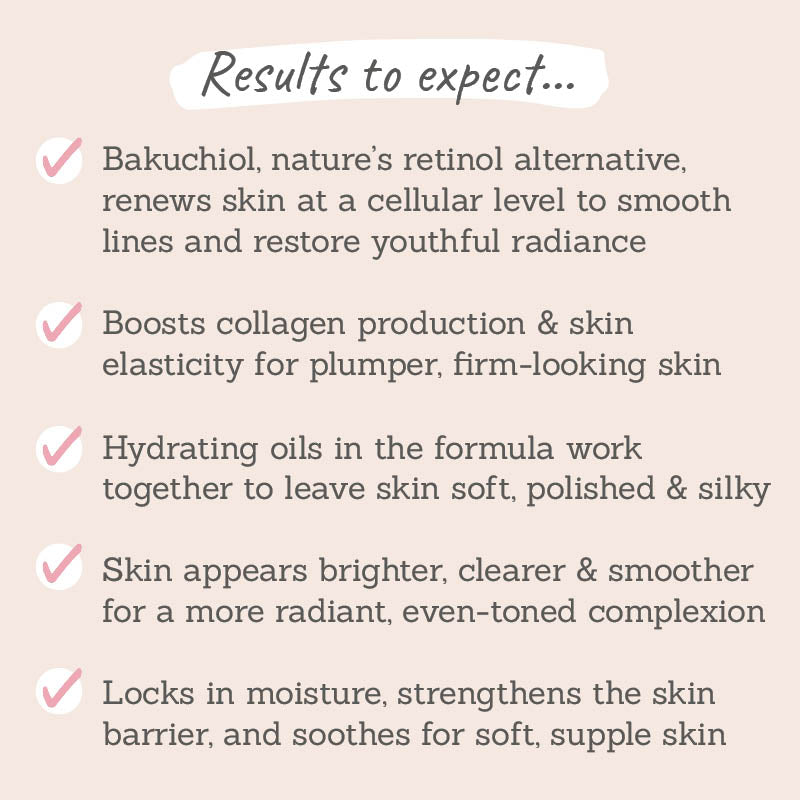 Result to expect - renews, smooths lines & restore radiance, boosts collagen for plumper skin, hydrating formula for brighter, more even & supple skin