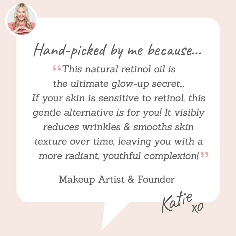 SoloSkin Bakuchiol Oil hand-picked by Katie as the ultimate glow-up secret for sensitive skin to reduce wrinkles & smooth skin!