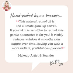 SoloSkin Bakuchiol Oil hand-picked by Katie as the ultimate glow-up secret for sensitive skin to reduce wrinkles & smooth skin!
