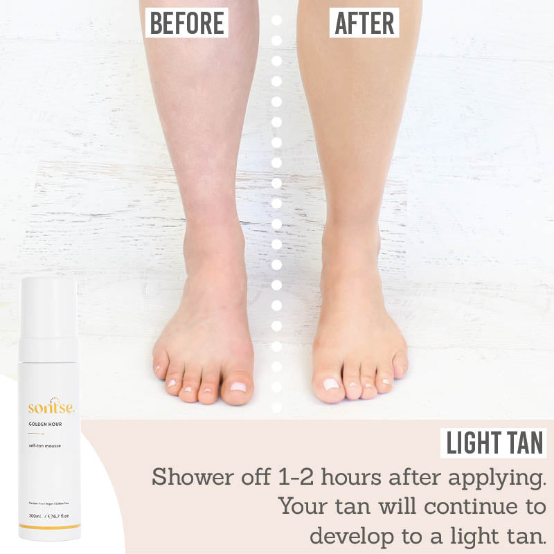 Sontse Golden Hour Express Self-Tan Mousse how to create your light tan