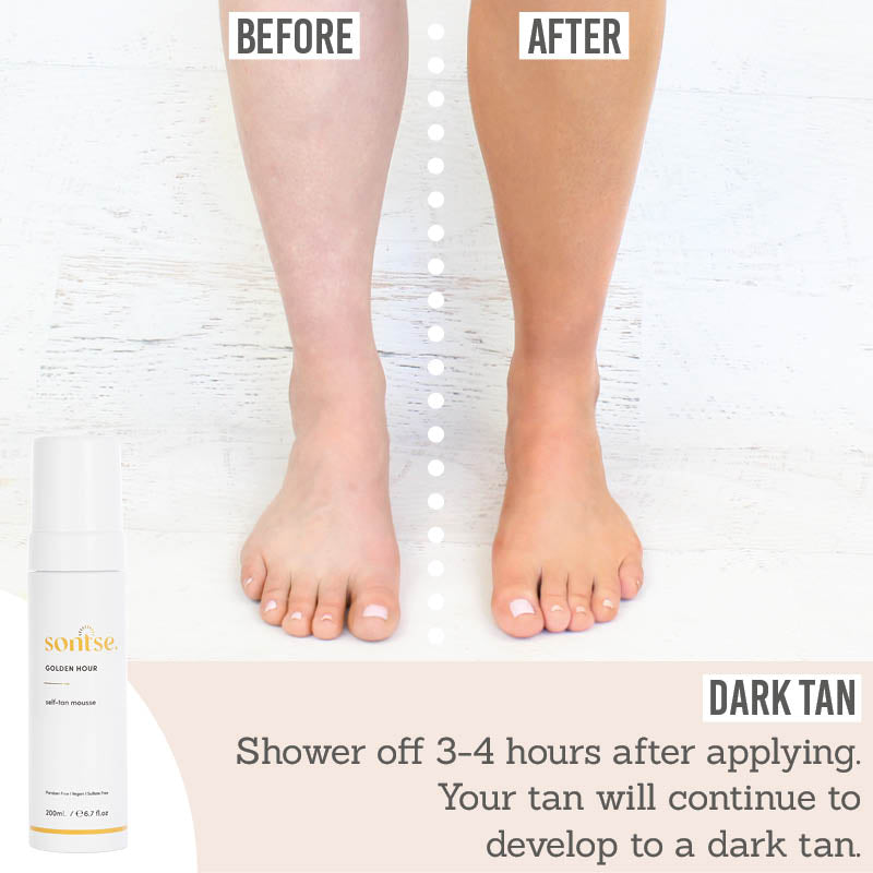 Sontse Golden Hour Express Self-Tan Mousse - how to create a dark tan