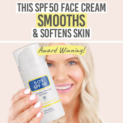 SOS SPF50 Sun Cream for Face and Neck - This SPF50 Face Cream Smooths & Softens Skin