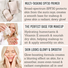 SOSU Underwear Hydrating Base SPF30 Key Benefits - Multi-tasking SPF30 primer, the perfect base for makeup, skin looks glowy & smooth