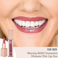 SOSU Ultimate Chic Lip Duo on fair skin