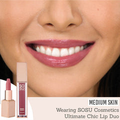 SOSU Ultimate Chic Lip Duo on medium skin