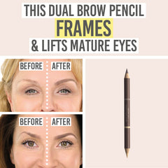 Award winning Studio 10 Brow Lift Perfecting Brow Pencil before and after results on different skin tones