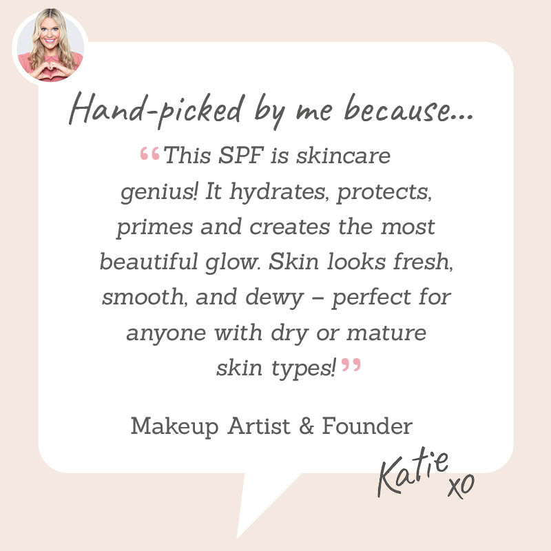 Studio 10 Hydra Peptide Fusion Daily Defence SPF30 Moisturiser - hand-picked by Makeup Artist Katie because it protects skin from sun ageing and gives dry and mature skin a dewy glow.