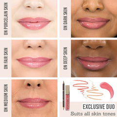 Studio 10 Lip Liner and Plumping Lip Gloss on different skin tones