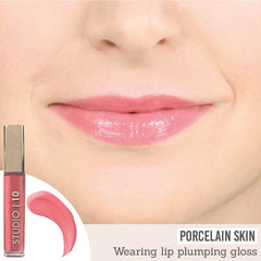 Studio 10 Plumping Lip Gloss in Rose results on porcelain skin