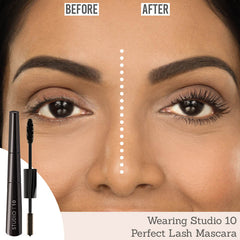 Studio 10 Perfect Lash Brown Mascara before and after results