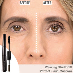 Studio 10 Perfect Lash Brown Mascara  before and after results