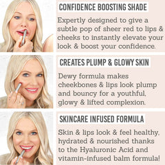 Benefits of Studio 10 Wake Up & Glow Lip & Cheek Tint in shade 'EmpoweRED Poppy'