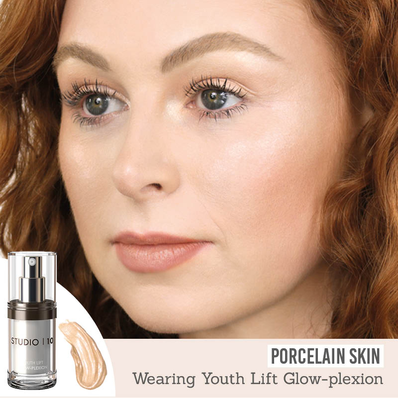 Studio 10 Youth Lift Glow Plexion results on porcelain skin