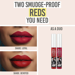 theBalm Meet Matt(e) Hughes Liquid Lipstick in Loyal & Devoted -Beauty and the Boutique - Two smudge-proof reds you need