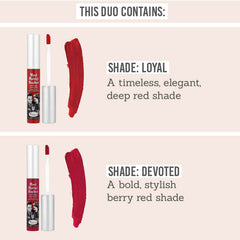 theBalm Meet Matt(e) Hughes Liquid Lipstick in Loyal & Devoted shade descriptions