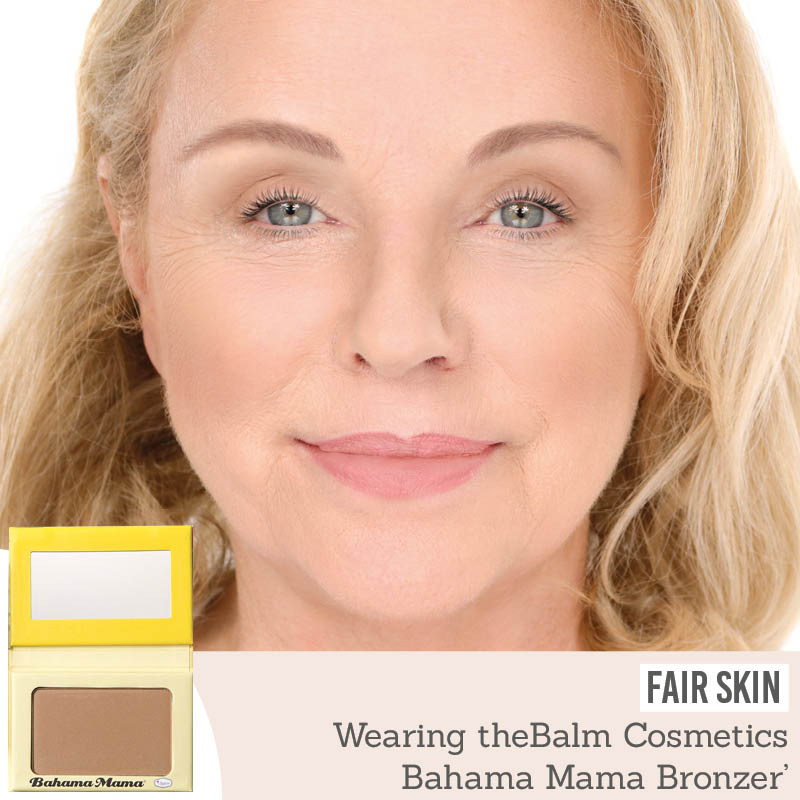 theBalm Cosmetics Bahama Mama Bronzer on fair skin