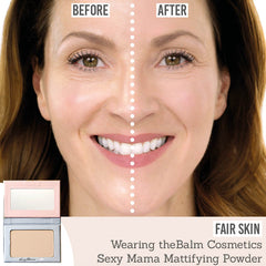 theBalm Cosmetics Sexy Mama Anti Shine Translucent Powder on fair skin