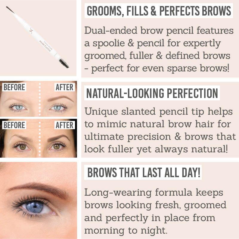 VANI-T Sculpt & Define Brow Pencil Key Benefits - Grooms, fills & perfects brows, natural-looking perfection, brows that last all day