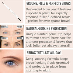 VANI-T Sculpt & Define Brow Pencil Key Benefits - Grooms, fills & perfects brows, natural-looking perfection, brows that last all day