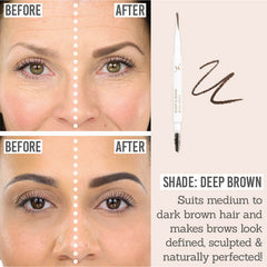VANI-T Sculpt & Define Brow Pencil before and after in shade deep brown