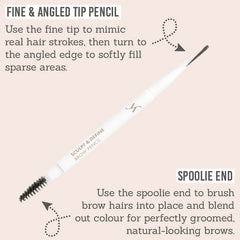 VANI-T Sculpt & Define Brow Pencil features fine & angled tip pencil end and spoolie end