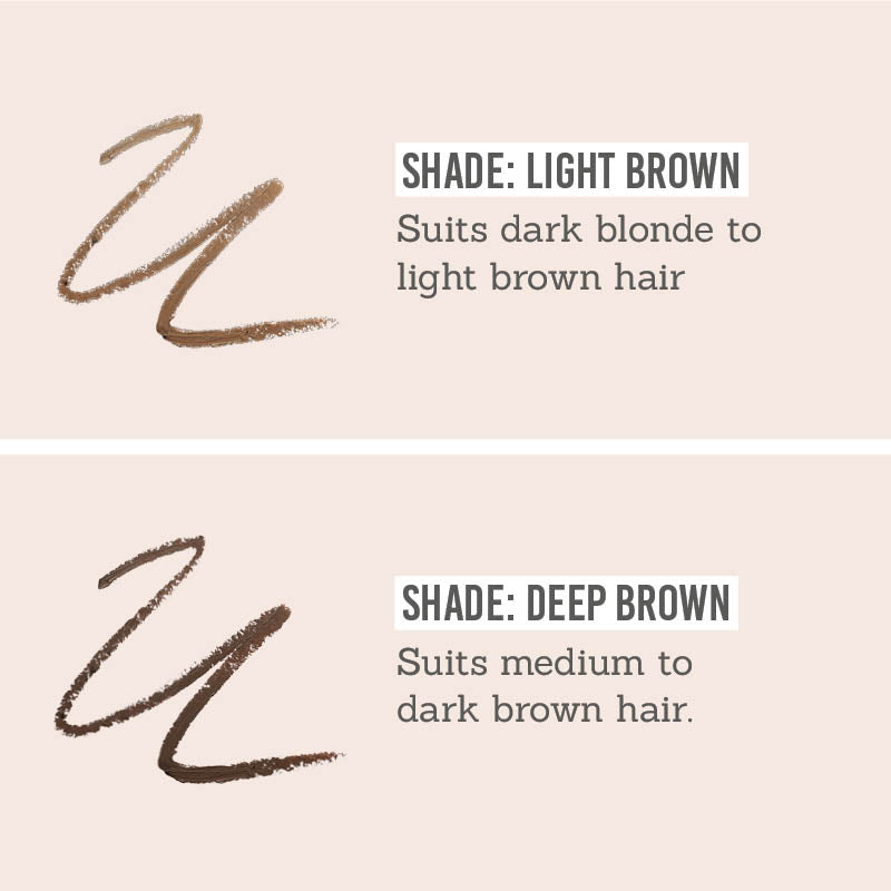 VANI-T Sculpt & Define Brow Pencil available in shade light brown to suit dark blonde - light brown hair & shade deep brown to suit medium - dark brown hair