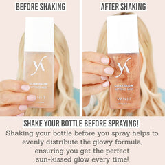 Shake your VANI-T Ultra Glow Setting Mist before spraying