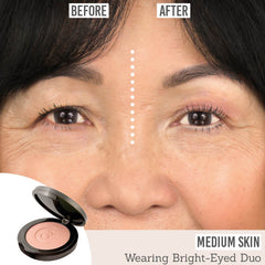 3 Custom Color Bright Eyed Duo before and after results on medium skin tones