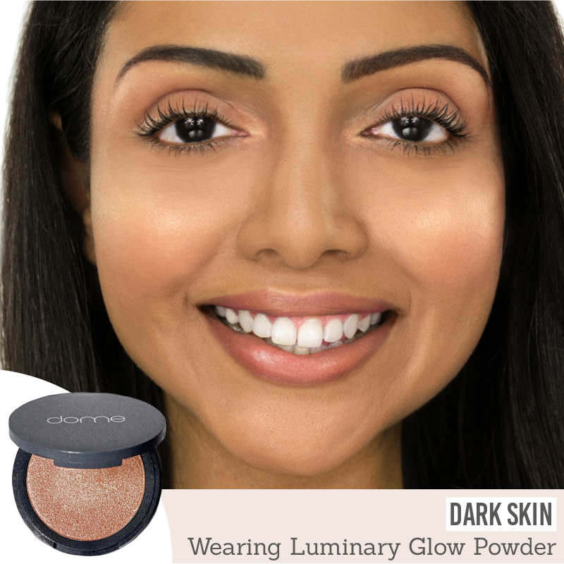 Dome Beauty Luminary Glow Powder Highlighter on dark skin