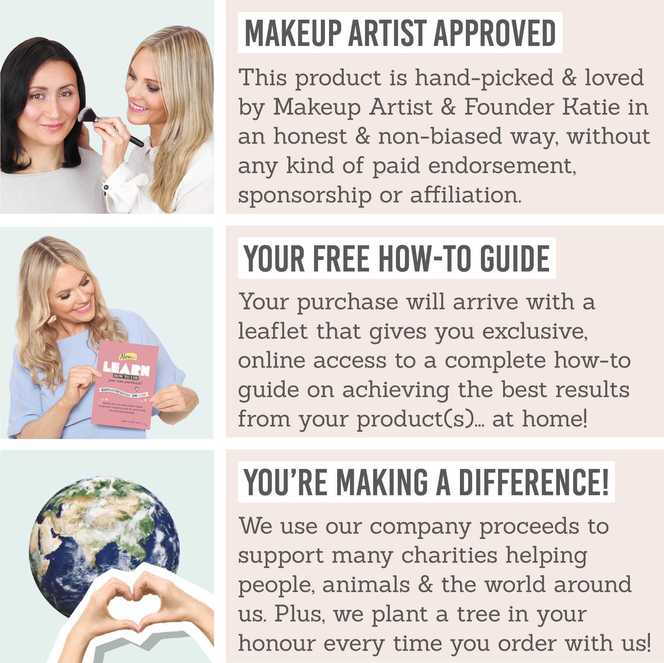 Beauty and the Boutique order perks, charity and giving back