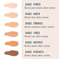 Fitcover Sweat-ready Mineral Infused Liquid Foundation swatches of all 6 shades