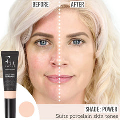 Fitcover Sweat-ready Mineral Infused Liquid Foundation before and after results on porcelain skin