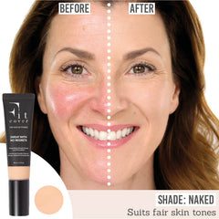 Fitcover Sweat-ready Mineral Infused Liquid Foundation before and after results on fair skin