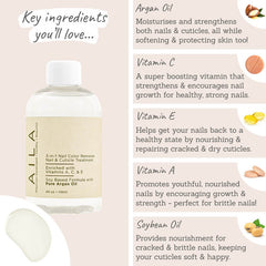 Aila 3-in-1 Nail Colour Remover with Pure Argan Oil key ingredients