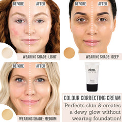 Colour by Maya Brightening CC Cream before and after results on different skin tones
